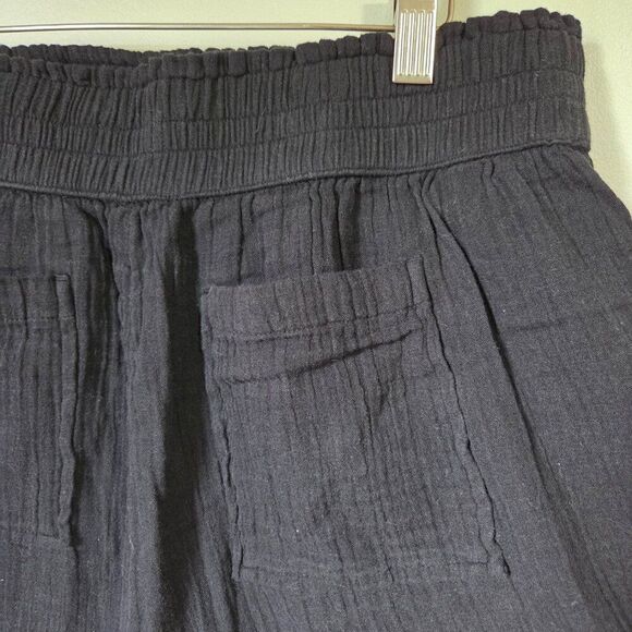 EUC LOFT BLACK GAUZY COTTON SHORTS SIZE LARGE - Picture 4 of 12